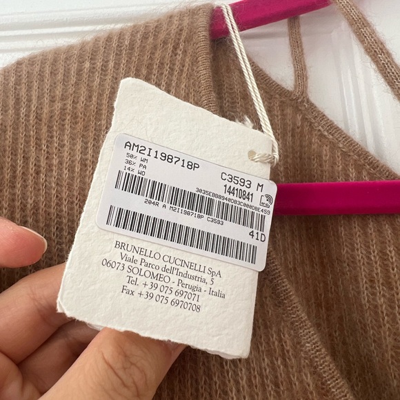 Brand New With Tag Brunello Cucinelli Cashmere Open Back Sweater Brown - Picture 7 of 9